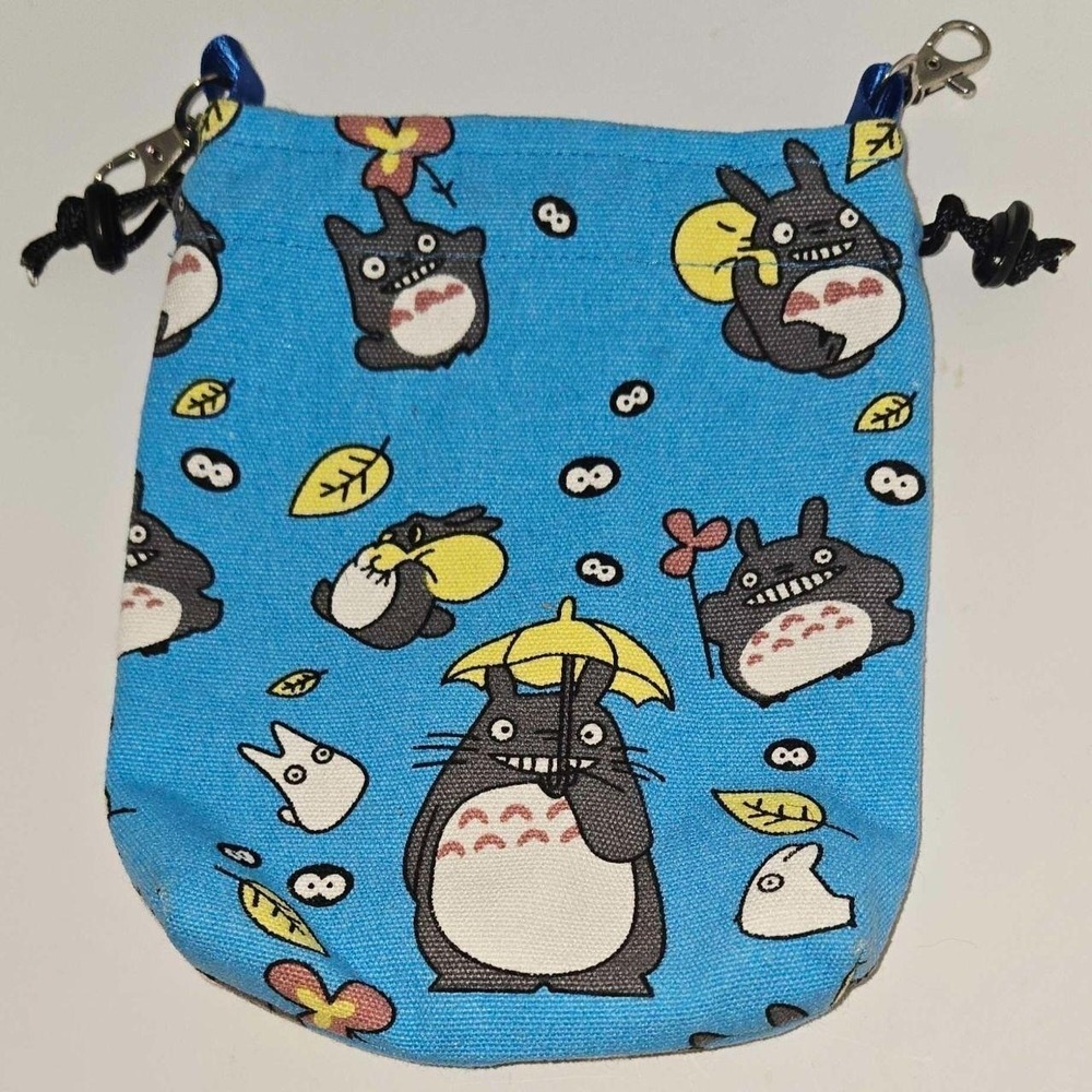 My Neighbor Totoro Blue Drawstring Pouch Anime Accessory Bag Studio Ghibli